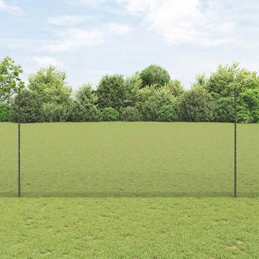 Zaun mit Pfosten Grau 1.6 x 10 m Stahl