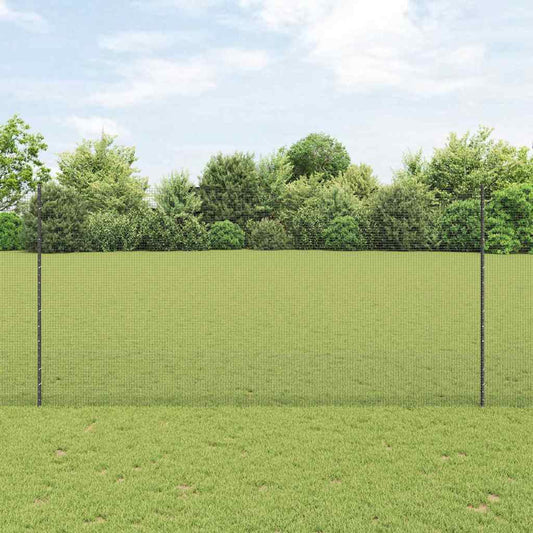 Zaun mit Pfosten Grau 1.6 x 10 m Stahl