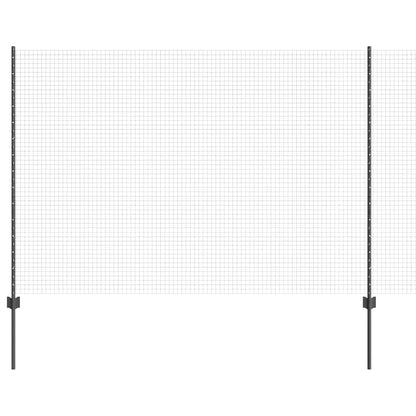 Zaun mit Pfosten Grau 1.6 x 10 m Stahl