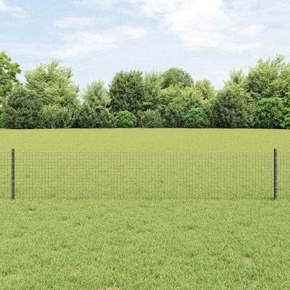 Zaun mit Pfosten Grau 0,4 x 25 m Stahl