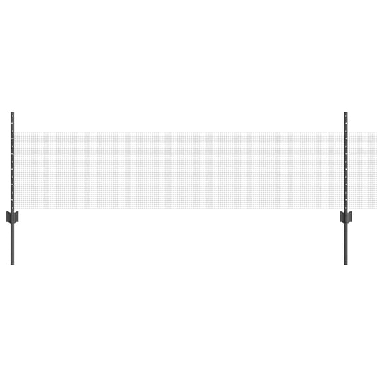Zaun mit Pfosten Grau 0,5 x 25 m Stahl