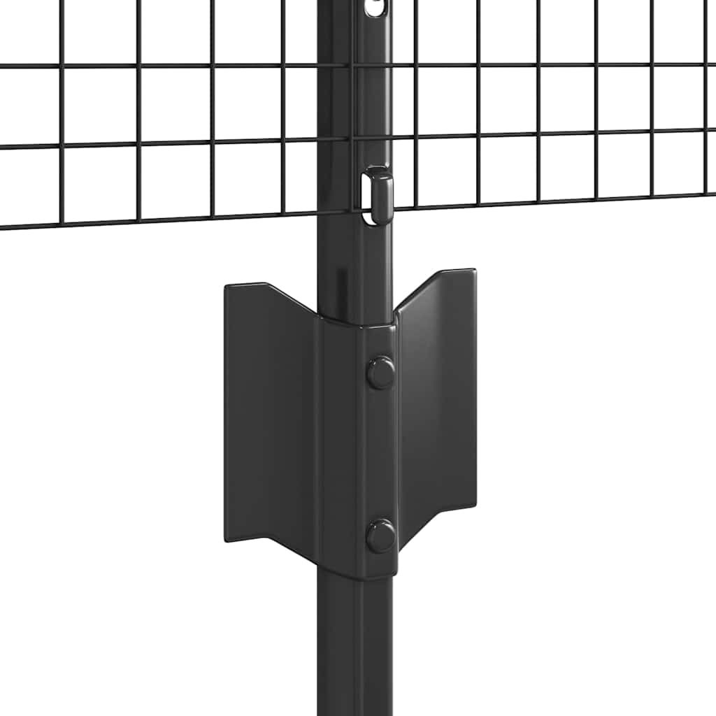 Zaun mit Pfosten Grau 0,5 x 25 m Stahl