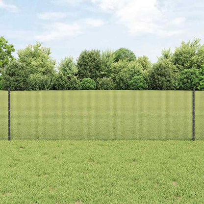 Zaun mit Pfosten Grau 0,6 x 25 m Stahl