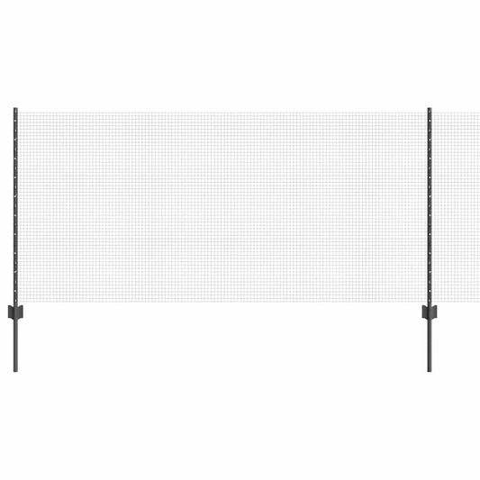 Zaun mit Pfosten Grau 1 x 25 m Stahl