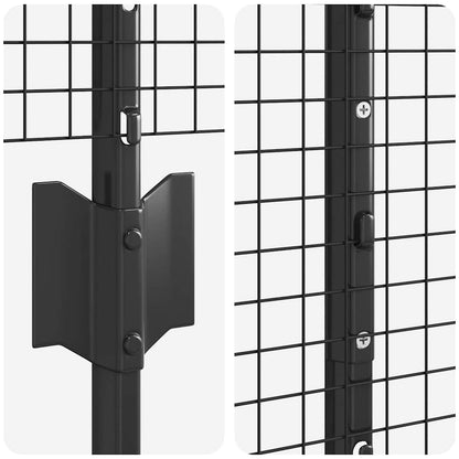 Zaun mit Pfosten Grau 1.2 x 25 m Stahl