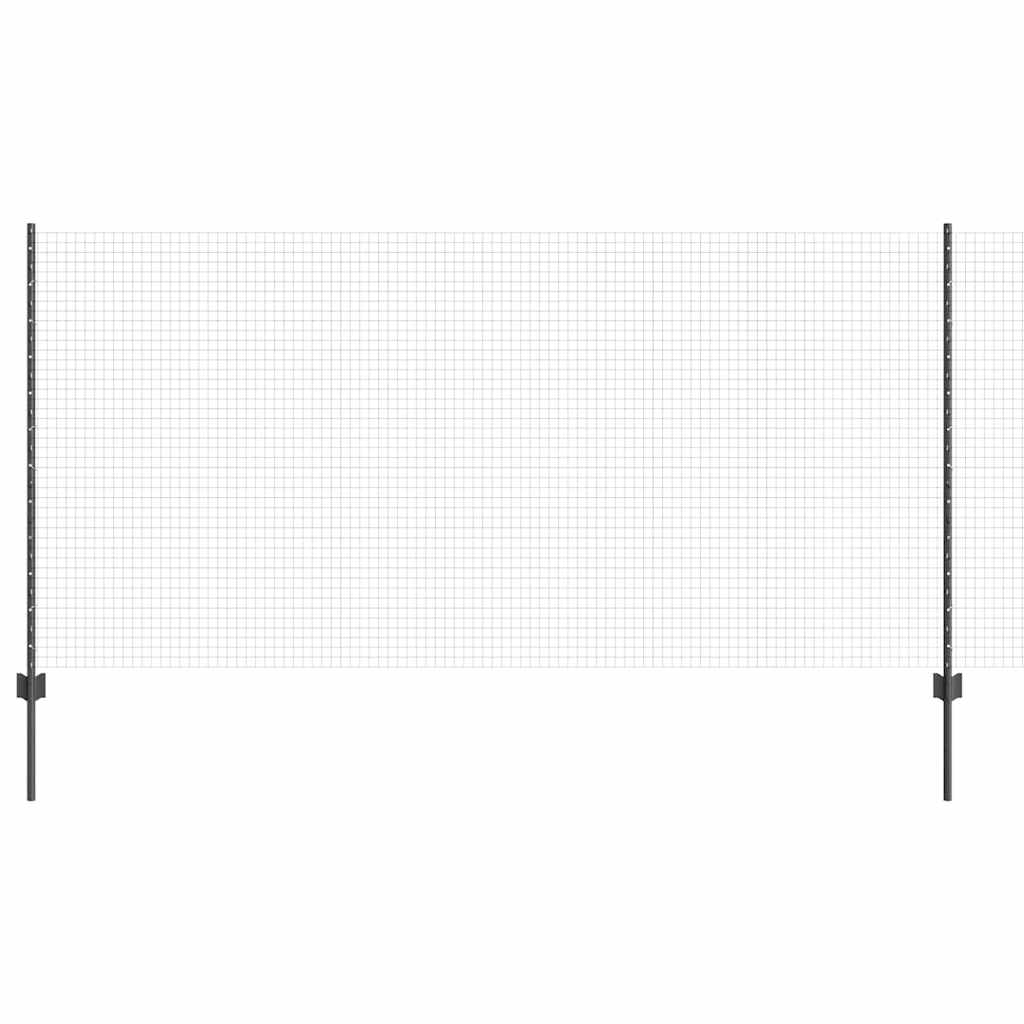 Zaun mit Pfosten Grau 1.2 x 25 m Stahl