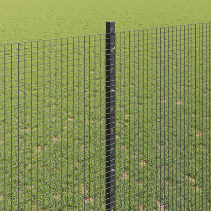 Zaun mit Pfosten Grau 1,4 x 25 m Stahl