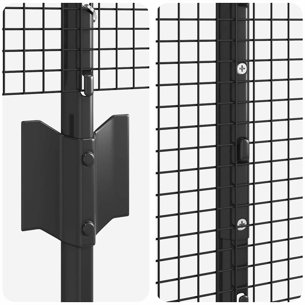 Zaun mit Pfosten Grau 1.4 x 25 m Stahl