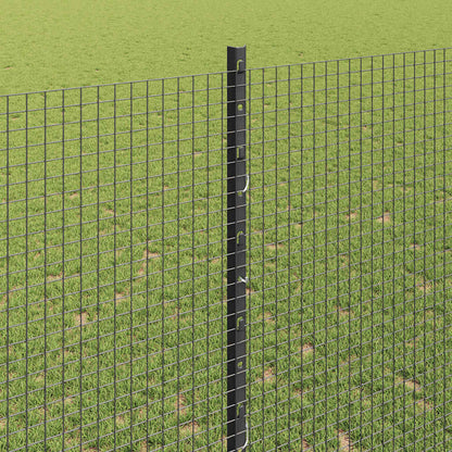 Zaun mit Pfosten Grau 1,4 x 25 m Stahl