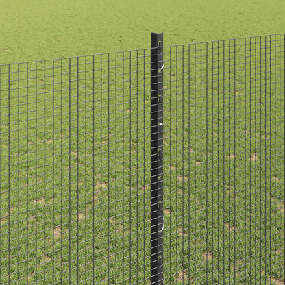 Zaun mit Pfosten Grau 1.6 x 25 m Stahl