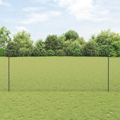 Zaun mit Pfosten Grau 1.6 x 25 m Stahl