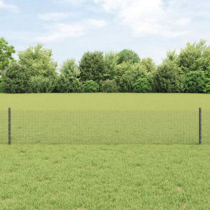 Zaun mit Pfosten Grau 0.4 x 50 m Stahl