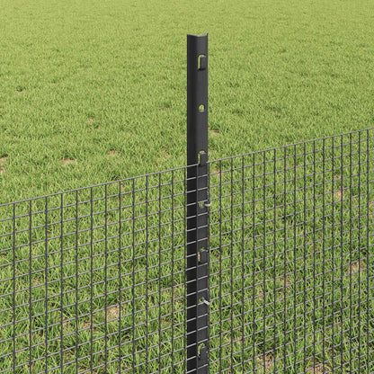 Zaun mit Pfosten Grau 0,5 x 50 m Stahl