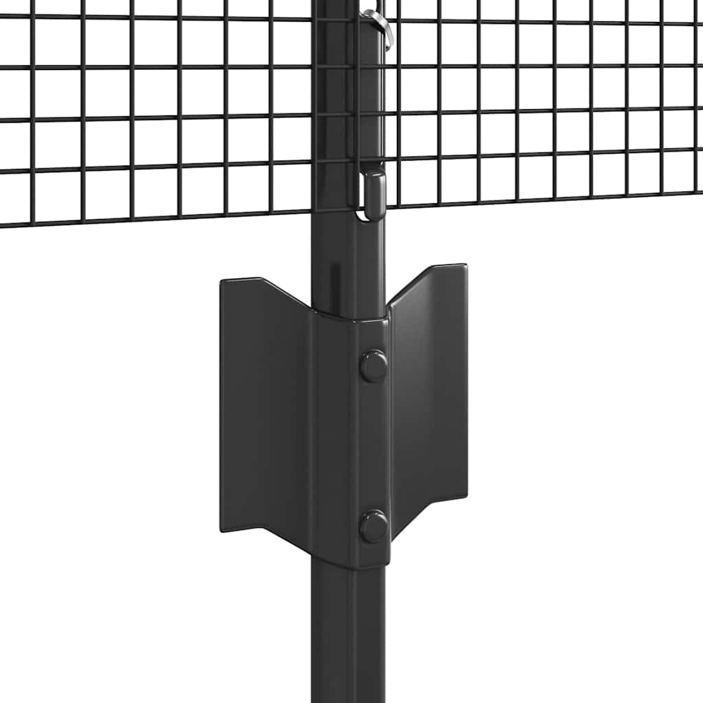 Zaun mit Pfosten Grau 0,5 x 50 m Stahl