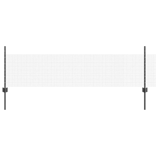 Zaun mit Pfosten Grau 0,5 x 50 m Stahl