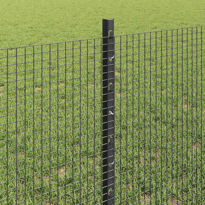 Zaun mit Pfosten Grau 0,6 x 50 m Stahl