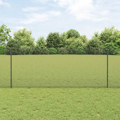 Zaun mit Pfosten Grau 1 x 50 m Stahl