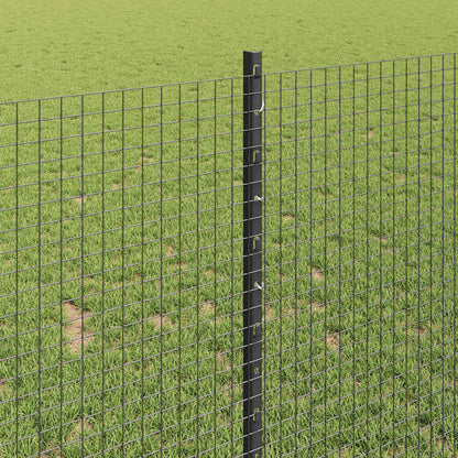Zaun mit Pfosten Grau 1 x 50 m Stahl