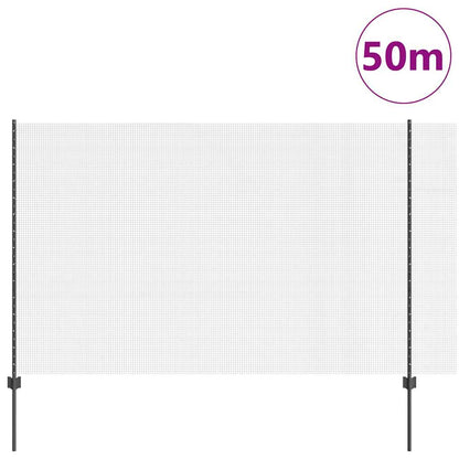 Zaun mit Pfosten Grau 1.5 x 50 m Stahl