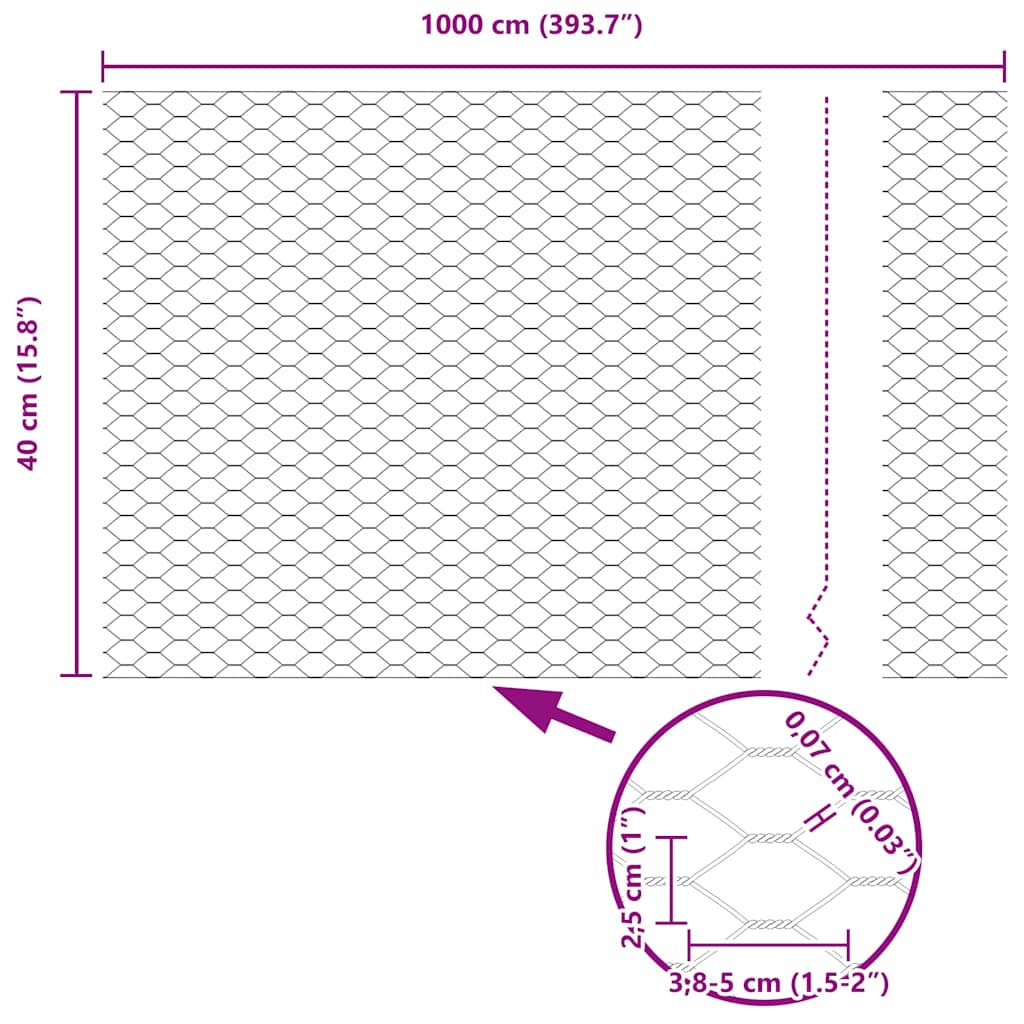 Zaun mit Pfosten Grün 0,4 x 10 m Stahl