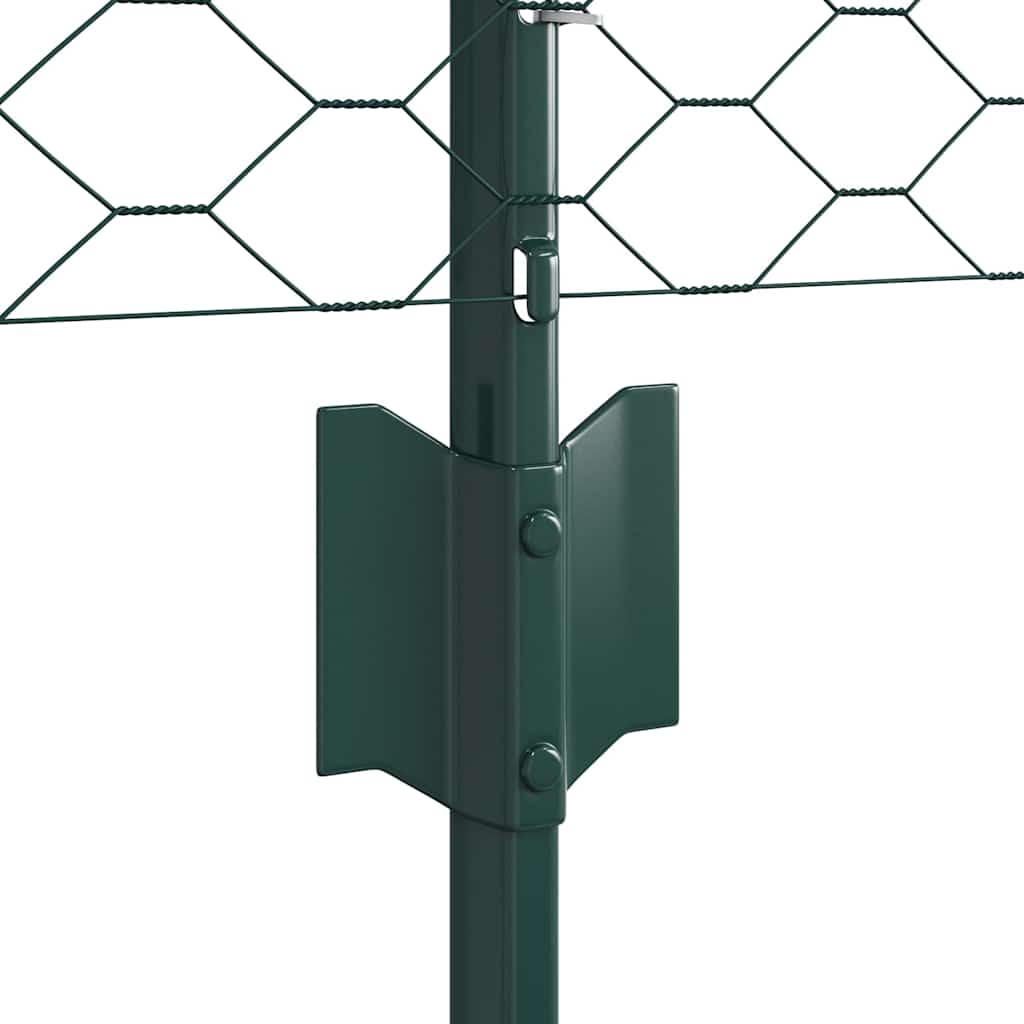 Zaun mit Pfosten Grün 0,4 x 10 m Stahl