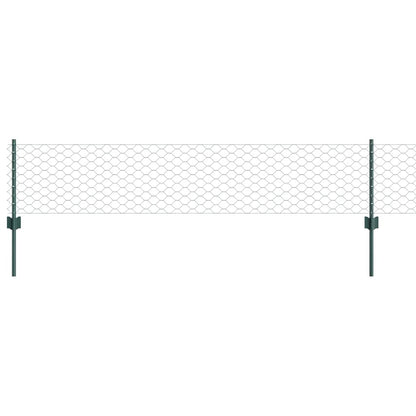 Zaun mit Pfosten Grün 0,4 x 10 m Stahl