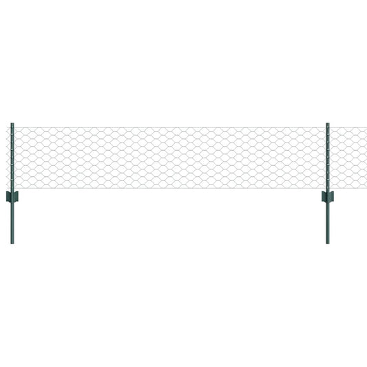 Zaun mit Pfosten Grün 0,4 x 10 m Stahl