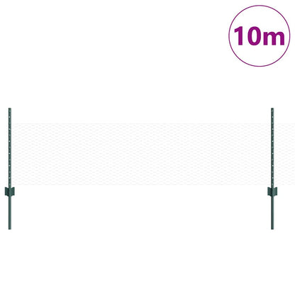 Zaun mit Pfosten Grün 0,5 x 10 m Stahl