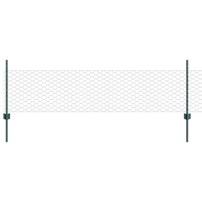 Zaun mit Pfosten Grün 0,5 x 10 m Stahl