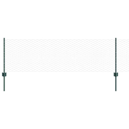 Zaun mit Pfosten Grün 0,6 x 10 m Stahl