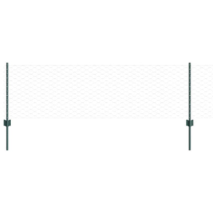 Zaun mit Pfosten Grün 0,6 x 10 m Stahl