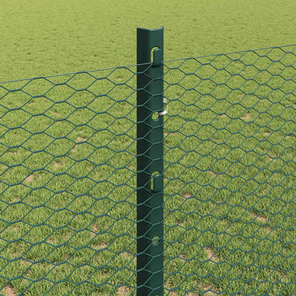 Zaun mit Pfosten Grün 1,2 x 10 m Stahl