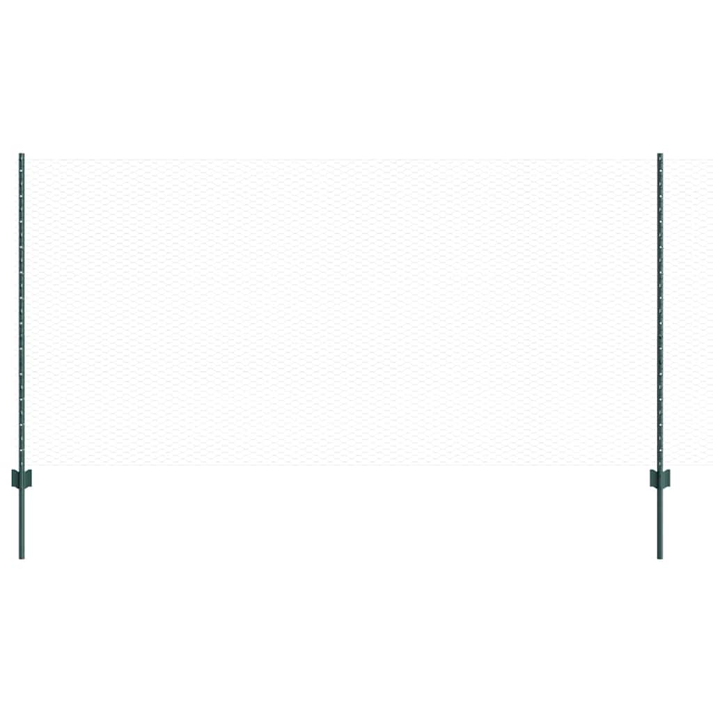 Zaun mit Pfosten Grün 1.2 x 10 m Stahl