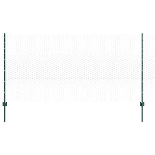Zaun mit Pfosten Grün 1.2 x 10 m Stahl