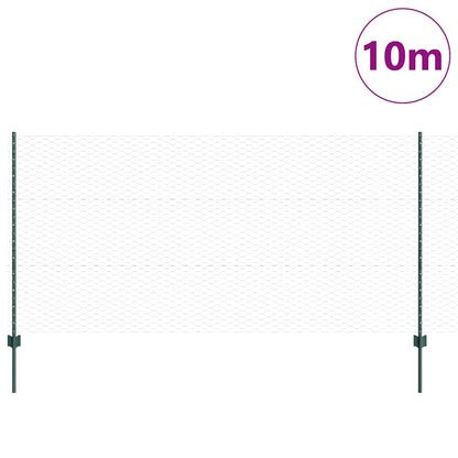 Zaun mit Pfosten Grün 1.2 x 10 m Stahl