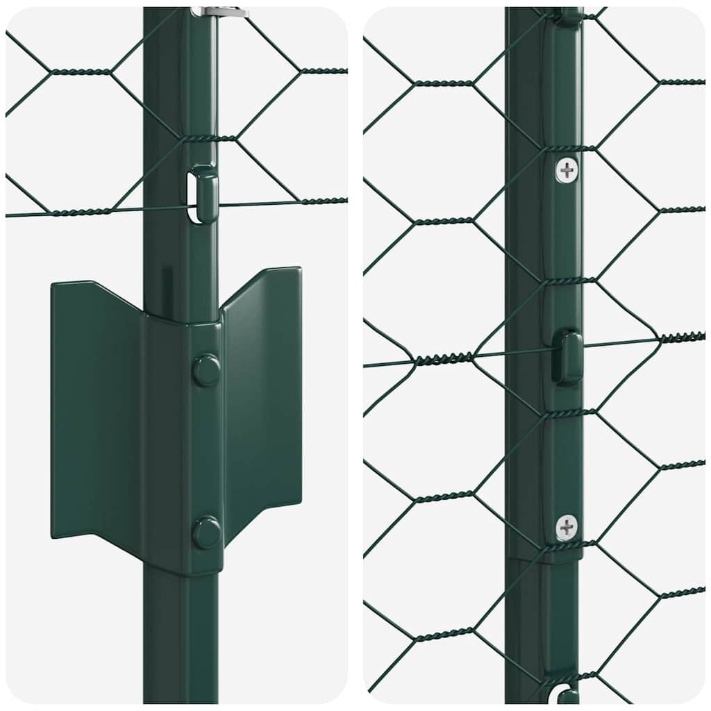 Zaun mit Pfosten Grün 1.2 x 10 m Stahl