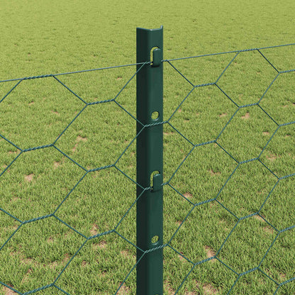 Zaun mit Pfosten Grün 1,2 x 10 m Stahl