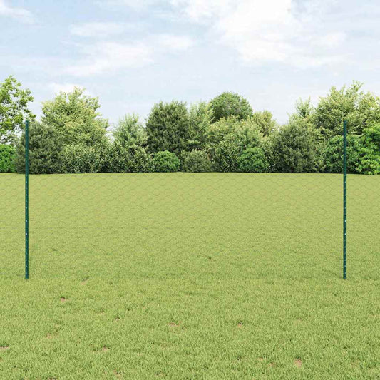 Zaun mit Pfosten Grün 1.2 x 10 m Stahl