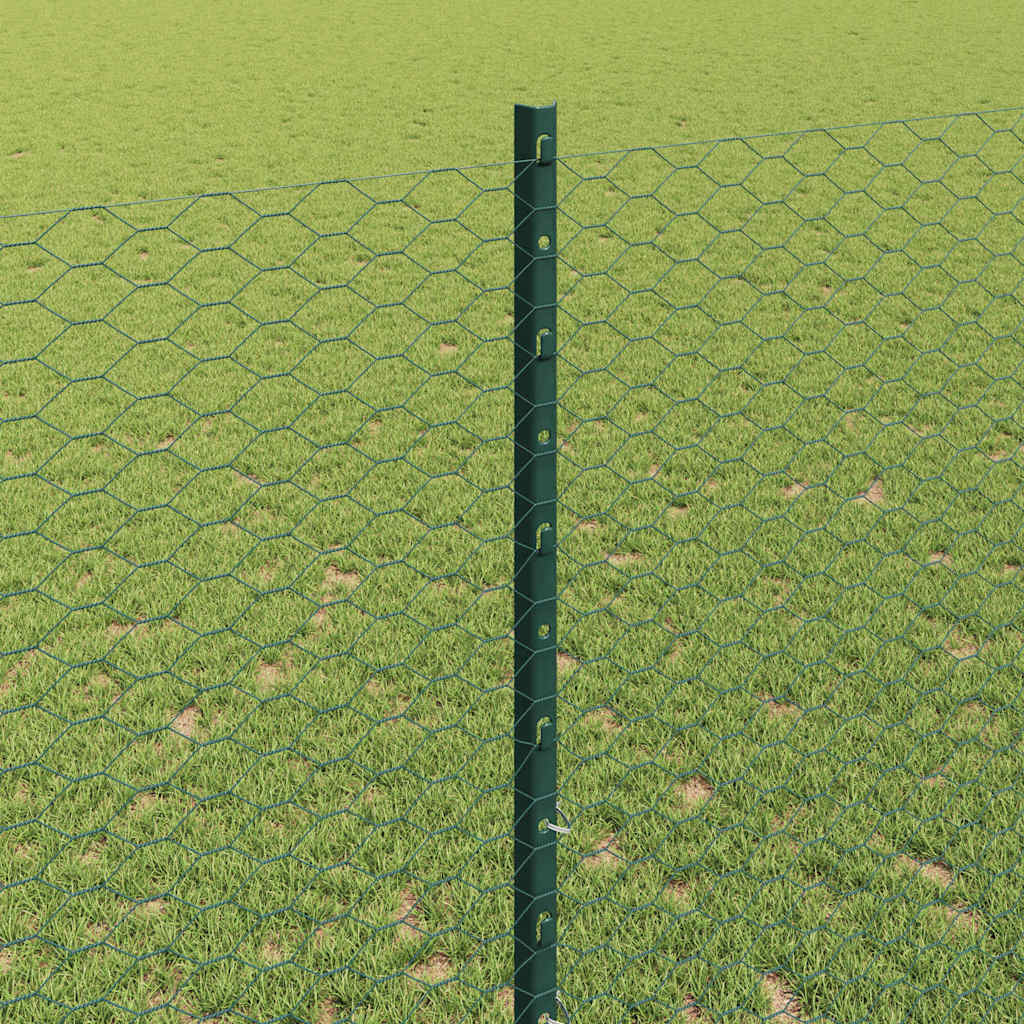 Zaun mit Pfosten Grün 1,4 x 10 m Stahl