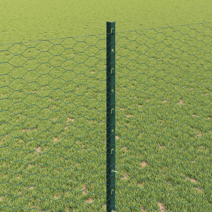 Zaun mit Pfosten Grün 1,4 x 10 m Stahl
