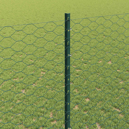 Zaun mit Pfosten Grün 1,4 x 10 m Stahl