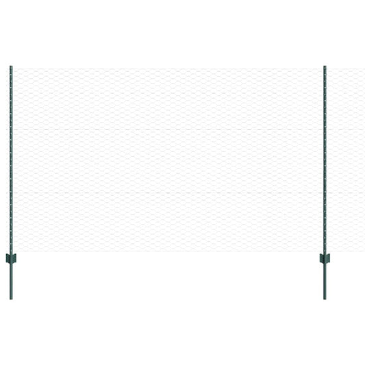 Zaun mit Pfosten Grün 1.4 x 10 m Stahl
