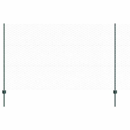 Zaun mit Pfosten Grün 1.4 x 10 m Stahl