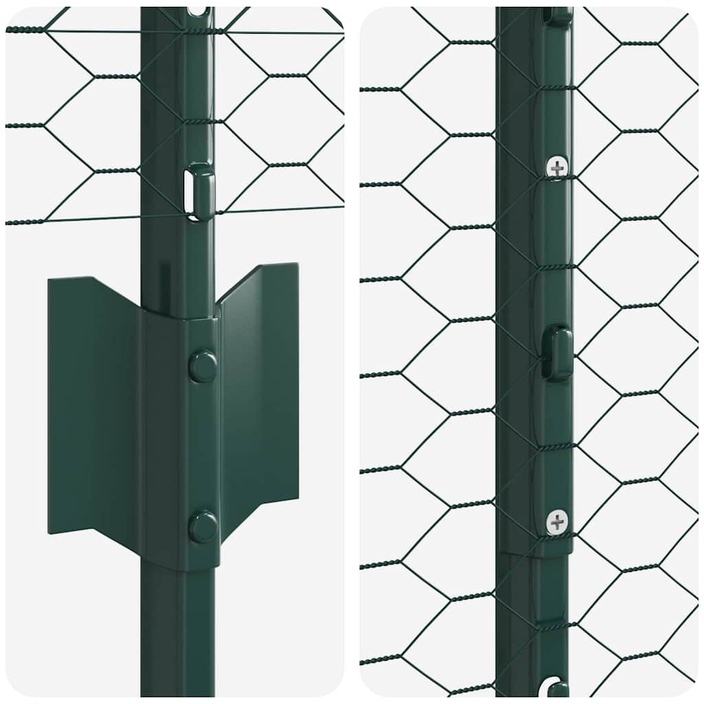 Zaun mit Pfosten Grün 1.5 x 10 m Stahl