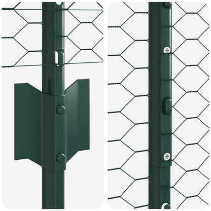 Zaun mit Pfosten Grün 1.5 x 10 m Stahl