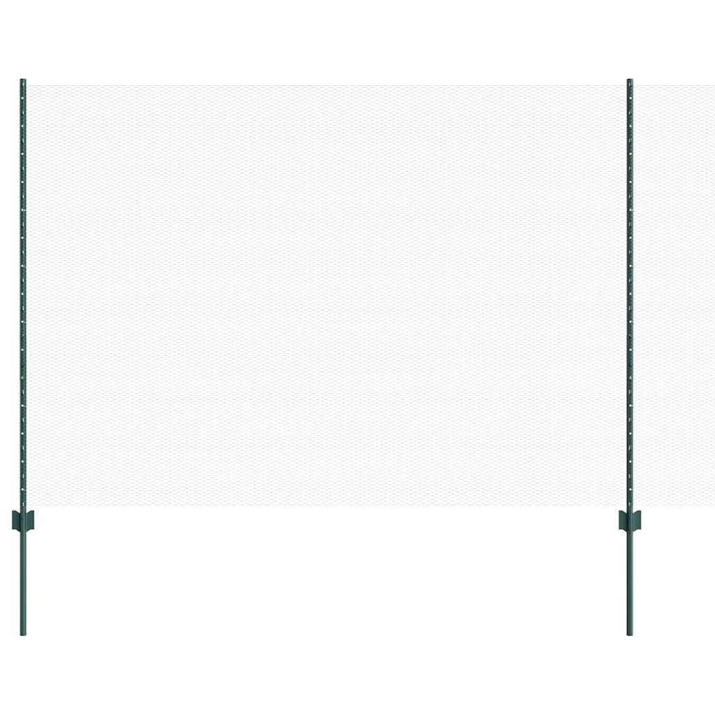 Zaun mit Pfosten Grün 1.5 x 10 m Stahl