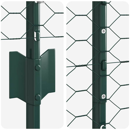Zaun mit Pfosten Grün 1.5 x 10 m Stahl