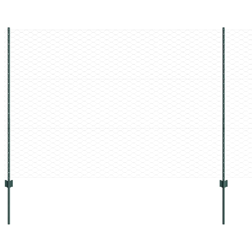 Zaun mit Pfosten Grün 1.5 x 10 m Stahl