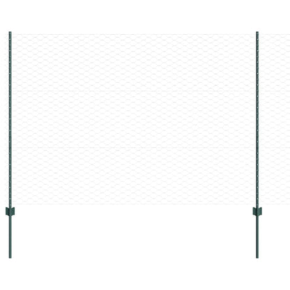 Zaun mit Pfosten Grün 1.5 x 10 m Stahl
