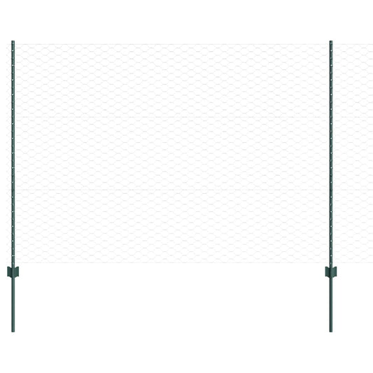 Zaun mit Pfosten Grün 1.5 x 10 m Stahl